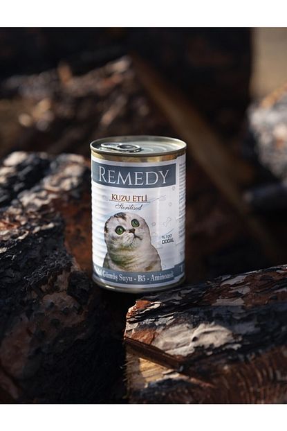 Remedy 24 Lu Kuzu Etli Sterilised Kiyilmis Gumus Suyu Ilaveli Kisir Kedi Konservesi 24x415 Gr Trendyol