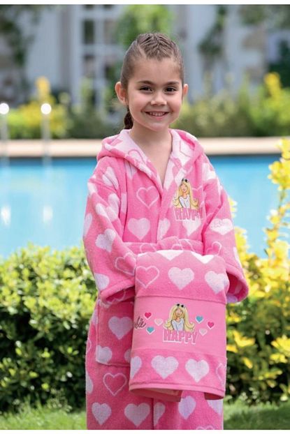Ozdilek Barby Happy Free Set Pembe 9 10 Bornoz Ve Havlu Trendyol