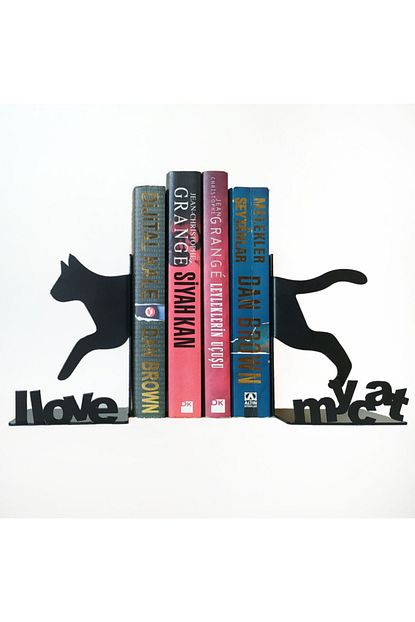 Art Concept 3 Boyutlu Kedi Metal Kitap Tutucu Dekoratif Kitap Destegi Trendyol