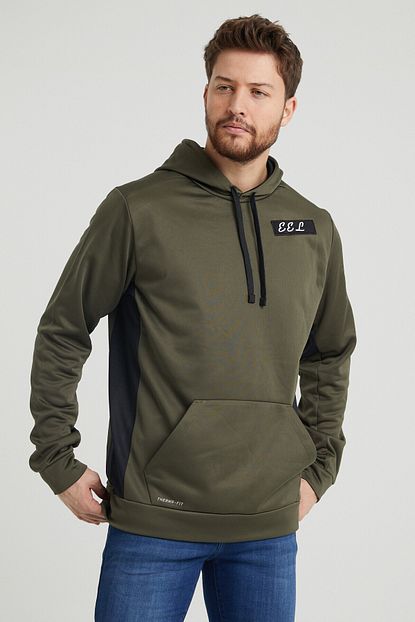 Eel Erkek Haki Renk Kanguru Cepli Kapusonlu Sweatshirt Trendyol