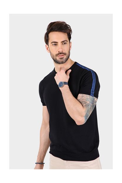 Yan Seritli Erkek T Shirt Orange Zafoni Com