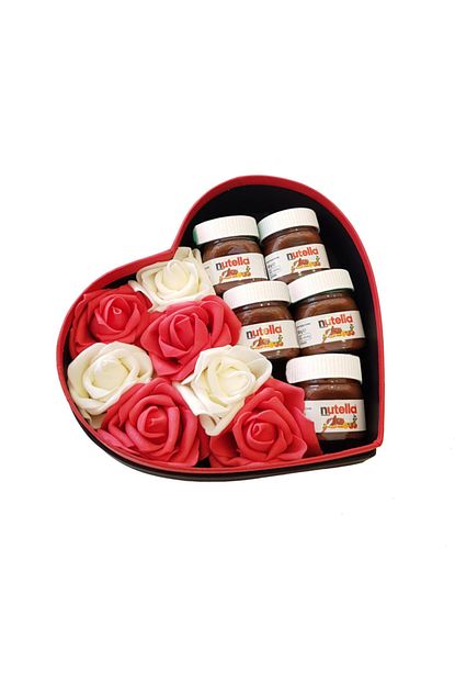 Veneziana Ask Ve Nutella Kutusu Guller Ve Mini Nutella Kavanozlari Yap99 Trendyol