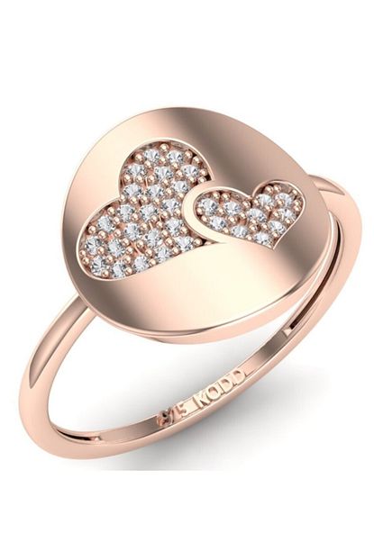 Kodd Silver Kodd 925 Ayar Gumus Zirkon Tasli Cift Kalp Model Evlilik Teklifi Bayan Yuzugu Trendyol