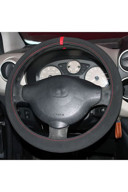 Gardenauto Honda Jazz 2015 Sonrasi Alcantara Gecmeli Direksiyon Kilifi Kirmizi Yuzuklu Trendyol
