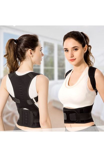 unisex siyah medikal korse ortopedik kamburluk onleyici sirt dik durus korsesi