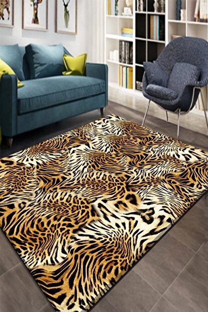 Else Hali Canel Kahverengi Siyah Leopar 3d Desenli Lastikli Hali Ortusu Hali Kilifi Fiyati Yorumlari Trendyol