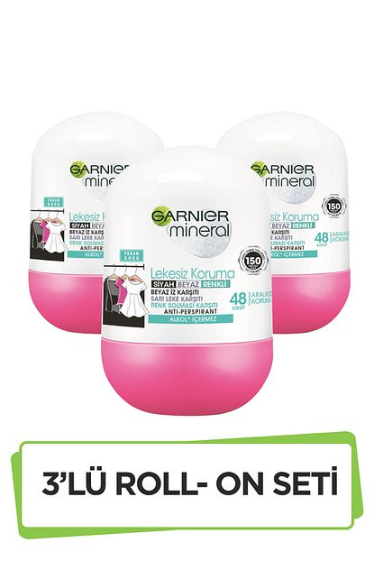 Garnier Mineral Lekesiz Koruma Ferah Koku Sprey Roll On Deodorant 3 Lu Set 36005419289543 Trendyol