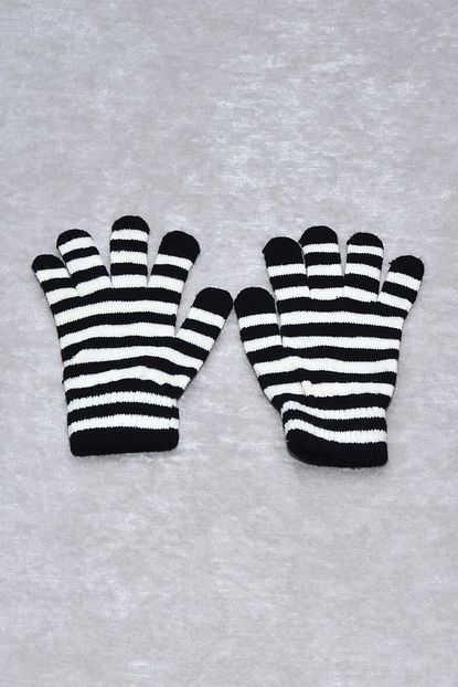 C A Cizgili Unisex Kiz Erkek Cocuk Eldiven 7 12 Yas Trendyol