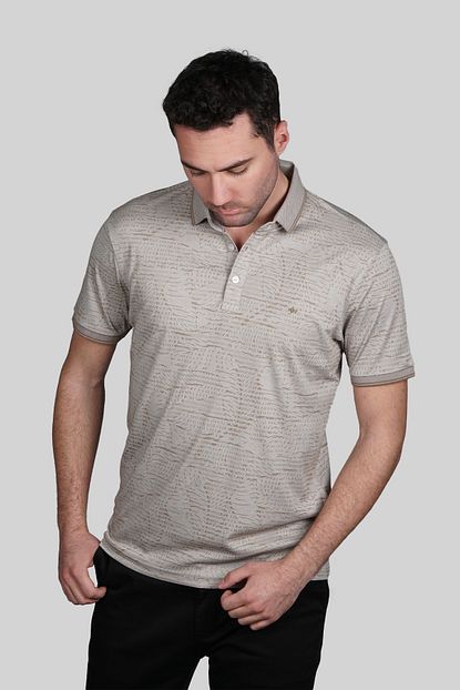 Igs Erkek Bej Modern Fit T Shirt Trendyol