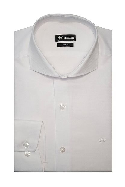 Igs Erkek Beyaz Slim Fit Italyan Yaka Gomlek Trendyol