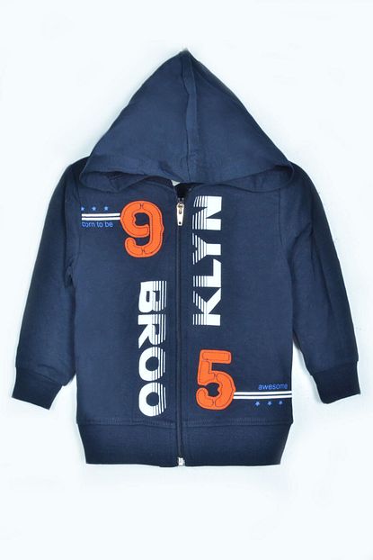 Macca Boy Erkek Cocuk Lacivert Kapusonlu Fermuarli Sweatshirt Trendyol