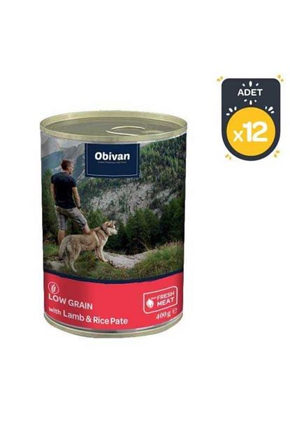 Obivan Dusuk Tahilli Kuzu Etli Pirincli Kopek Konservesi 400 Gr X 12 Adet Trendyol