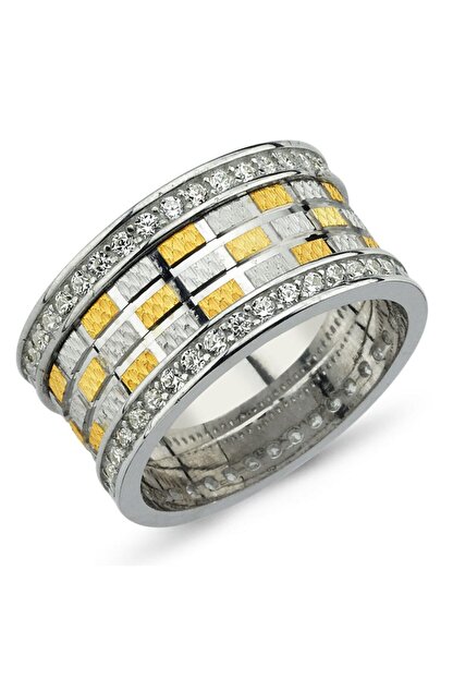 Taki Dukkani Kadin Sari Beyaz Gumus Alyans Soz Yuzugu Wr11 2 Trendyol