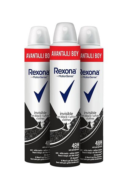 Rexona Kadin Deodorant Sprey Invisible Black White 200 Ml X3 Trendyol