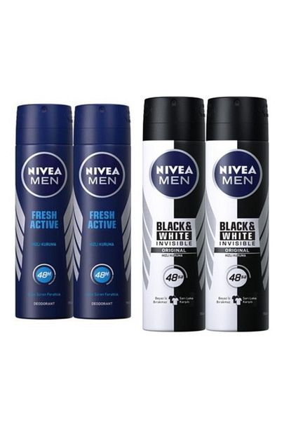 Nivea Fresh Active Erkek Sprey Deodorant 150 Ml X 2 Adet Invisible Black White Original Power Erkek Deo Trendyol
