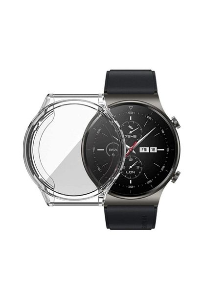 huawei watch gt 2 pro kilif onu kapali seffaf silikon renksiz