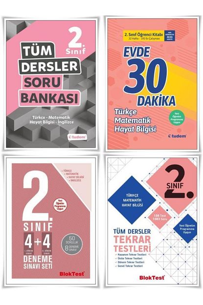 Tudem Yayinlari Tudem 2 Sinif Tum Dersler Soru Evde 30 Dakika Blok Tekrar Deneme Trendyol