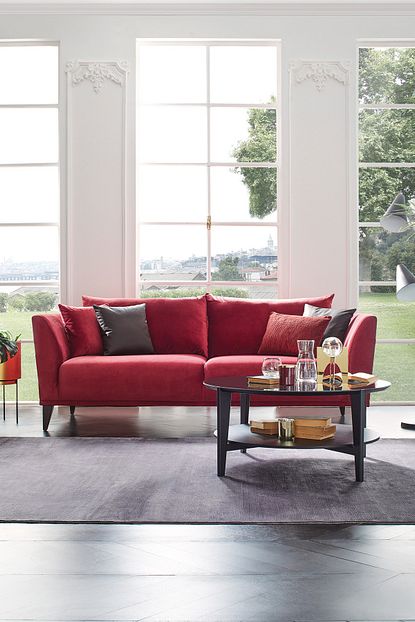 Enza Home Gravity Plus Kirmizi 3 Lu Koltuk Kadife Kumas Trendyol