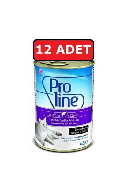 Pro Line Proline Cigerli Sos Icinde Et Parcali Kedi Konservesi 12 Adet X 415 Gr Yas Mama Trendyol
