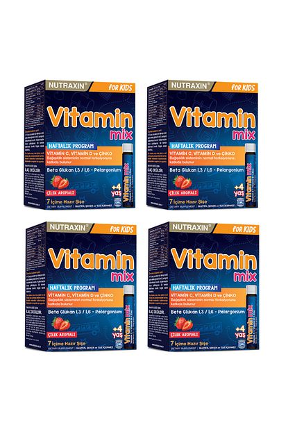 Nutraxin 4 10 Yas Cocuklar Icin Takviye Edici Gida 25 Ml X 7 Sise X4 Adet Trendyol