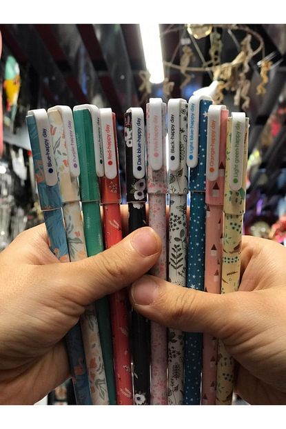 Cetin Accessories Bitki Desenli Gok Kusagi 10 Lu Kalem Seti Trendyol