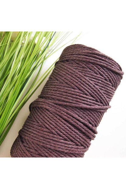 Renkli Siparis Koyu Kahve 3 Mm 3 Bukum Pamuk Taranabilir Makrome Ipi 500 Gr Trendyol