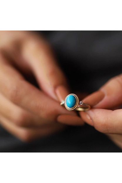 Cherry By Ozkonak Mavi Opal Yuzuk Trendyol