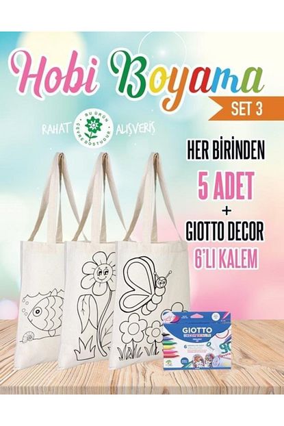 hobi bez canta boyama set 3