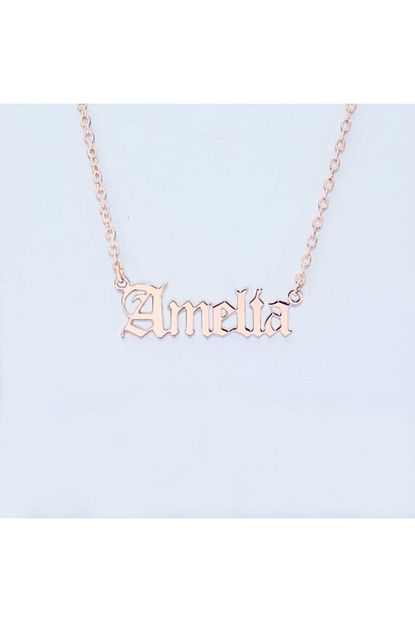 Dnc Jewelry Gumus Gothic Still Isimli Kolye Isim Old English Kolye 925 Ayar Gumus Kolye Eski Ingilizce Kolye Trendyol