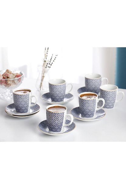 English Home Fiore Porselen 6 Li Kahve Fincan Takimi 100 Ml Mavi Trendyol