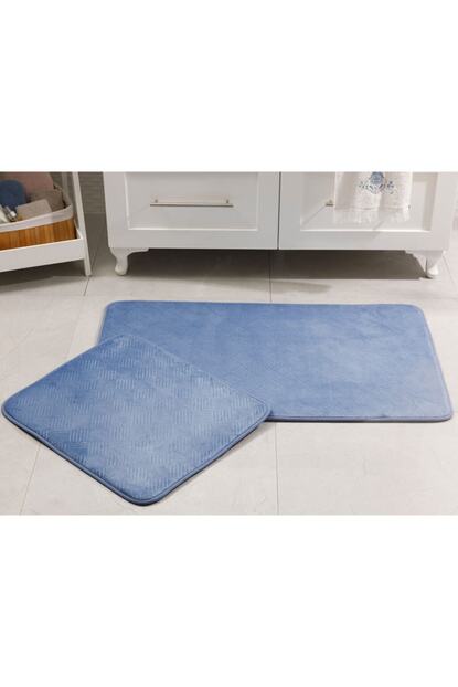 English Home Flo Sicak Baski Kaydirmaz Taban Banyo Paspasi Seti 60x100 Cm 60x50 Cm Indigo Fiyati Yorumlari Trendyol
