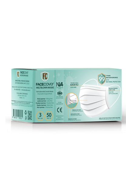 Face Cover 150 Adet 3 Kutu Meltblown Filtreli Bakanlik Onayli Ce Iso Belgeli Tek Kullanimlik Cerrahi Maske Fiyati Yorumlari Trendyol