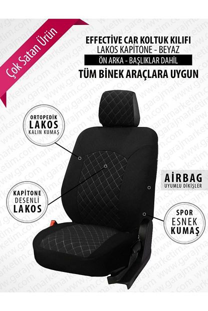 effective oto koltuk kilifi kapitone beyaz fiyati yorumlari trendyol
