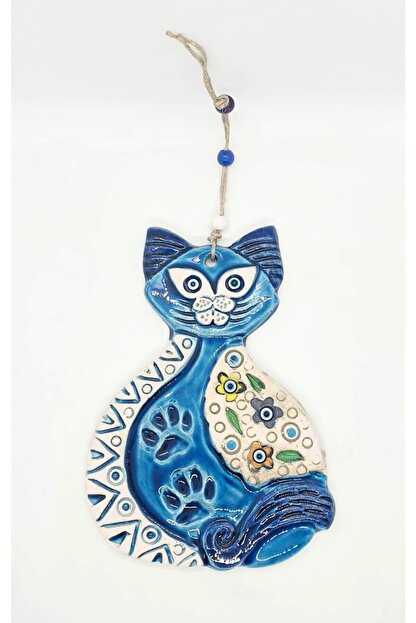 Uzman El Yapimi Seramik Cicek Desenli Kedi Figuru Duvar Susu Trendyol