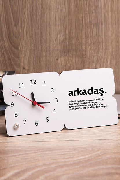 Hediyedukkani Arkadas Kelime Anlami Baskili Masa Saati Trendyol