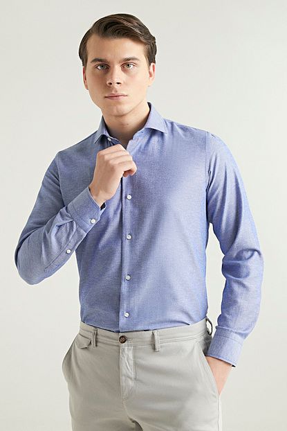 D S Damat Erkek Gomlek Mavi Renk Slim Fit Trendyol