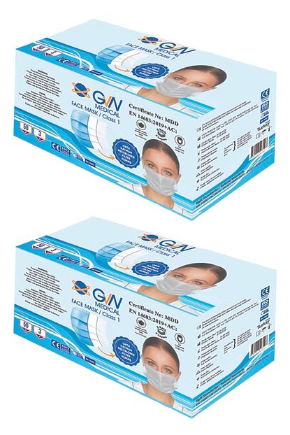 Gvn Medikal Gvn Meltblown Face Mask Cerrahi 3 Katli Telli Agiz Yuz Koruyucu Maske 50 Li 2 Kutu Fiyati Yorumlari Trendyol