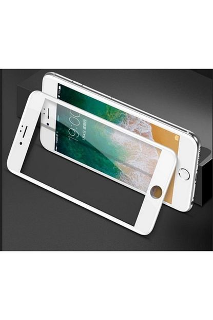 iphone 7 tam ekran koruyucu kirilmaz cizilmez cam beyaz