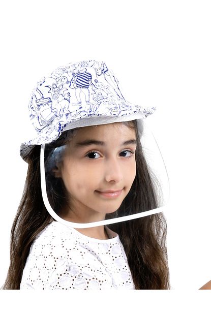 Halter Yuz Koruyucu Siperlikli Cocuk Sapka Beyaz Trendyol