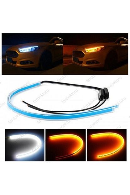 gate okeen 2 li kayar led ince esnek drl serit led sinyal gunduz fari 2 renk beyaz sari 60cm led fiyati yorumlari trendyol