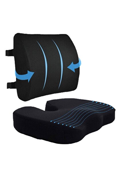 Morfoni D U Sirt Agrisi Ofis Sandalyesi Bel Destek Ve Oturma Minderi Yastigi 2 Li Konfor Seti Trendyol