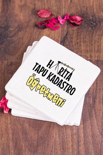 Hediyedukkani Harita Tapu Kadastro Ogretmeni Baskili Tas Bardak Altligi Trendyol
