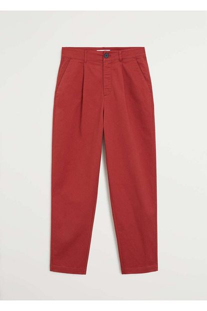 Mango Woman Kadin Mercan Kirmizisi Relaxed Kesim Kisa Pacali Pantolon 67085925 Fiyati Yorumlari Trendyol