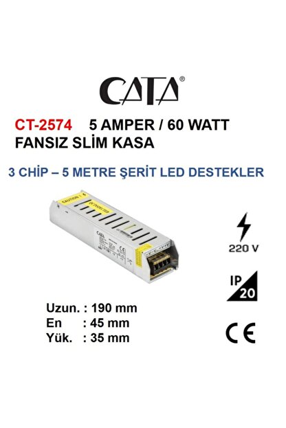 cata serit led trafosu slim fansiz 60w 5 amper ct 2574 fiyati yorumlari trendyol
