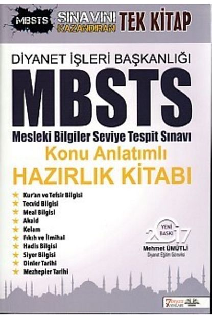 Yedi Beyza Yayinlari 2017 Diyanet Isleri Baskanligi Mbsts Konu Anlatimli Hazirlik Kitabi Trendyol