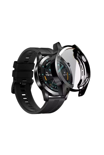 huawei watch akilli saat gt gt2 46mm 360 tam kaplayan silikon kilif full tam kalite renk siyah