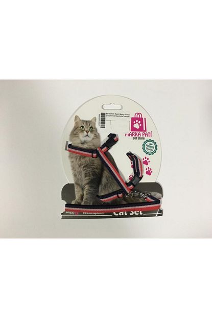 Marka Pati Siyah Beyaz Kirmizi Cizgili Kedi Gezdirme Tasmasi Trendyol