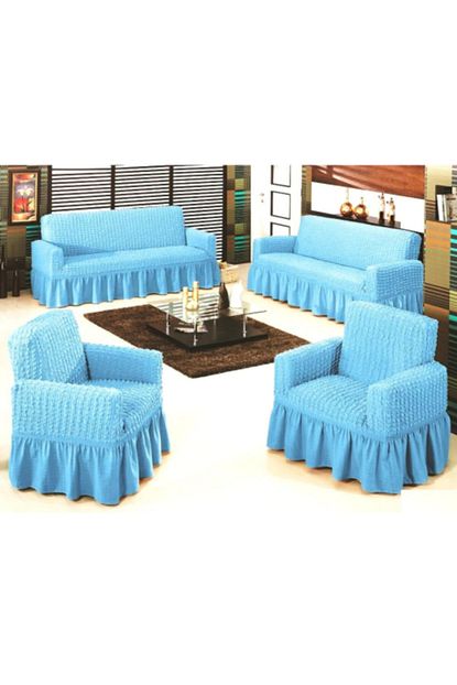 sdr home collection mavi 3 3 1 1 burumcuk koltuk ortusu takimi fiyati yorumlari trendyol
