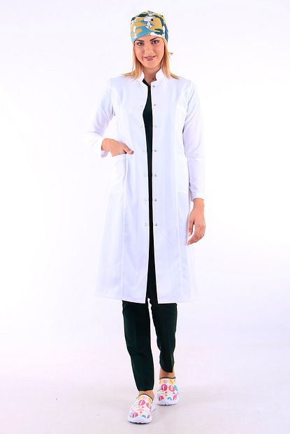 Awest Kadin Hakim Yaka Doktor Onlugu Ogretmen Onlugu Hemsire Eczaci 115cm Tesettur Boy Onluk Trendyol