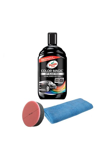 Turtle Wax Renkli Siyah Cila Jet Black 500 Ml Cila Sungeri Mikrofiber Bez Trendyol